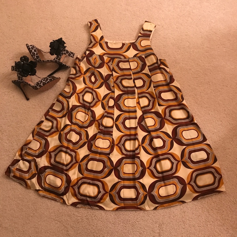 Silk Geometric Patterned Dress